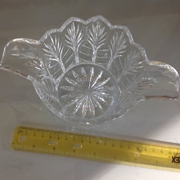 Vintage Cut Glass Crystal Unique Bowl - Picture 6 of 7